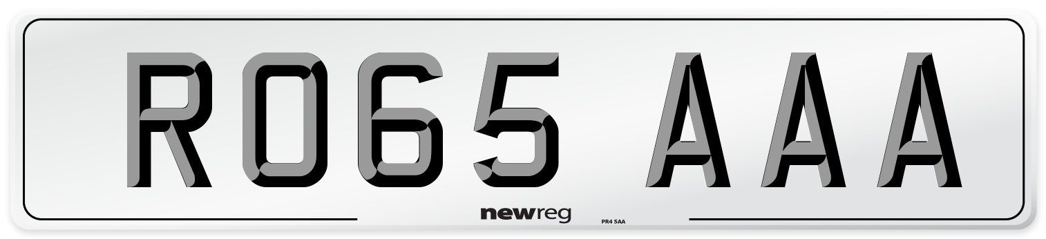 RO65 AAA Number Plate from New Reg